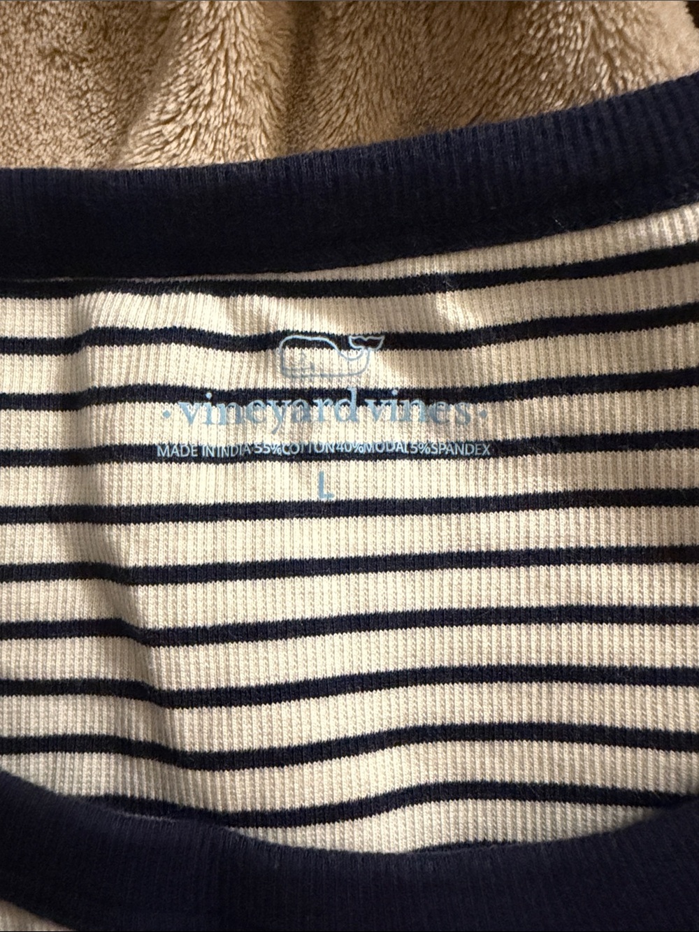Vineyard Vines Navy & White Striped Ribbed Tank - Picture 2 of 8